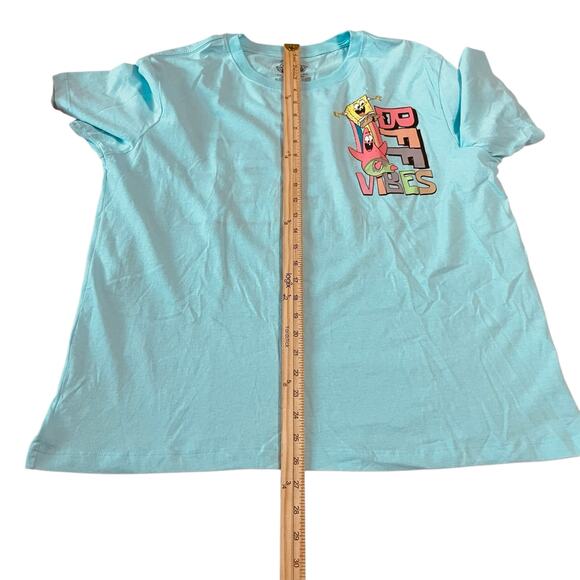 SpongeBob SquarePants BFF GOOD VIBES Womens Size XXL (20) Aqua Blue T-Shirt - Picture 9 of 10